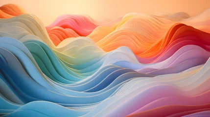 Foto op Canvas Digital paper sculptures mountains wave abstract graphic poster web page PPT background © JINYIN