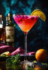  Attractive view of the cocktail with lime