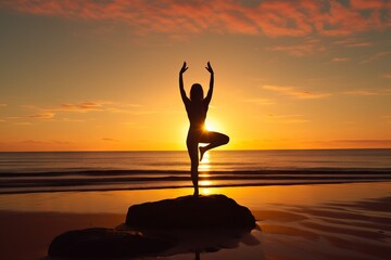 A beachside yoga session at sunrise