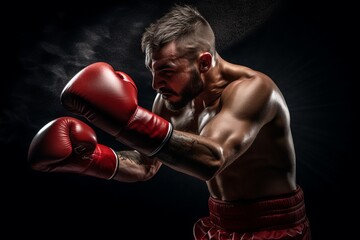 A boxer delivering a powerful overhand right