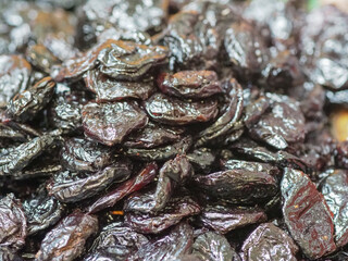 Prunes on a Store Shelf: Detailed Shot of Dried Fruits