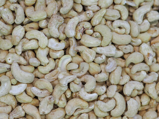 Close-Up: Cashew Nuts on a Light Background, a Symbol of Healthy Eating