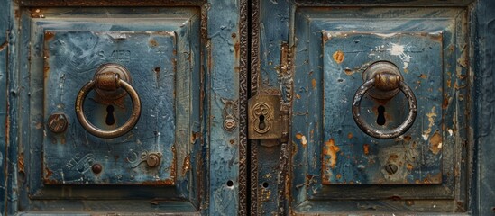 Detail shot showing the keyhole and lock of a closed door, emphasizing security and privacy features
