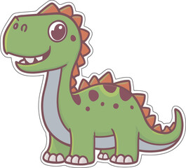 vector illustration  dinosour cartoon sticker
