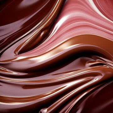 Chocolate Mocha and Raspberry Waves: Luxurious Abstract Liquid Textures Hot Chocolate and Milk