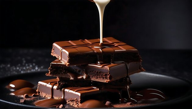 Chocolate Mocha and Raspberry Waves: Luxurious Abstract Liquid Textures Hot Chocolate and Milk
