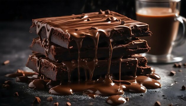 Chocolate Mocha and Raspberry Waves: Luxurious Abstract Liquid Textures Hot Chocolate and Milk
