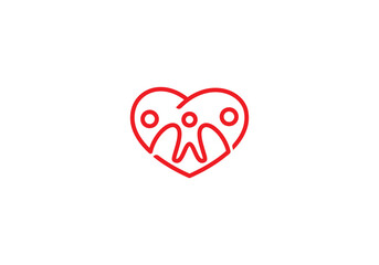 love happy family health care logo design vector