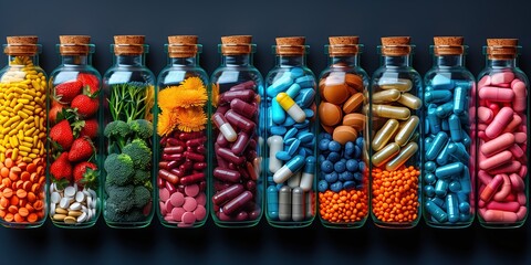 Eco medicine theme for health with organic pills