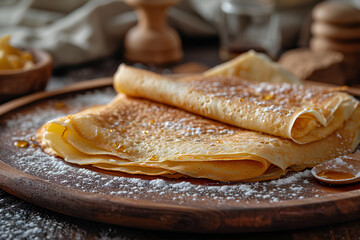 close up of two french style crepes
