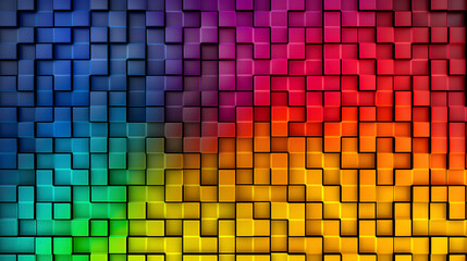 Digital color mosaic square abstract graphic poster web page PPT background