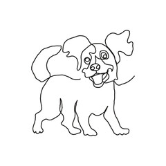 dog one line art vector design