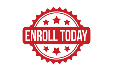 Enroll Today rubber grunge stamp seal vector