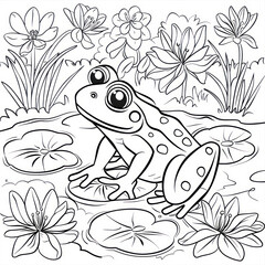 Obraz premium Cute Frog Coloring Page