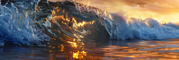 Fiery Waves: The Ocean's Untamed Beauty