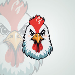 Cute chicken mascot logo