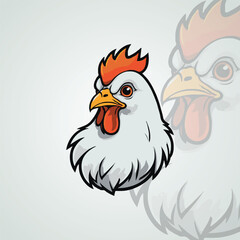 Cute chicken mascot logo