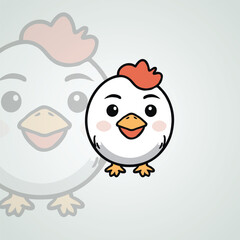 Cute chicken mascot logo