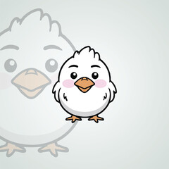 Cute chicken mascot logo