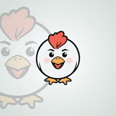 Cute chicken mascot logo