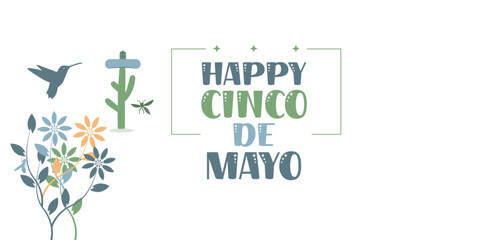 Fototapeta premium Happy Cinco De Mayo Beautiful Design