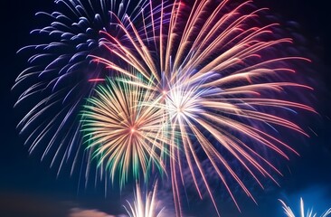 Obraz premium Abstract colored firework background