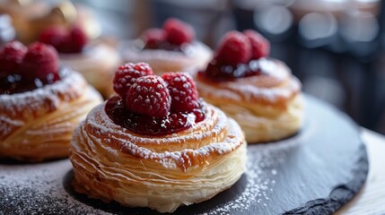 Delicate pastries filled with sweet jams and creams