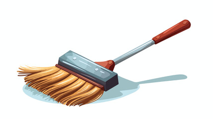 Cleaning mop. Bristle brush sweeping. Cleaning conc