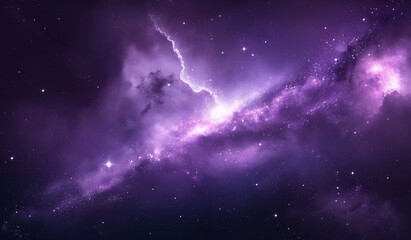 Amazing purple galaxy with stars and nebula background, night sky