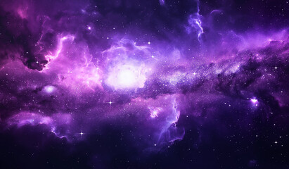 Amazing purple galaxy with stars and nebula background, night sky