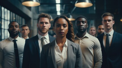 Diverse group of workers in a corporate image - Powered by Adobe