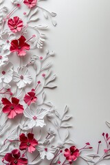 Assorted vibrant flowers arranged on white background. colorful flowers meticulously arranged on a white backdrop displaying a brilliant spectrum of colors and showcasing a variety of species