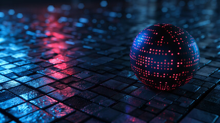 modern technology wallpaper futuristic glowing spheres on the floor 