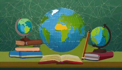books and globe