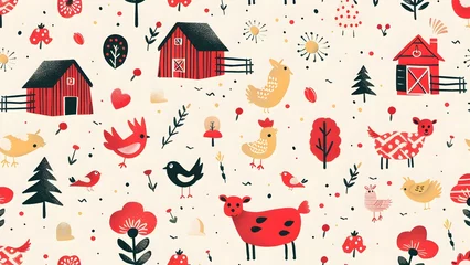 Poster Farm pattern background © KnotXian