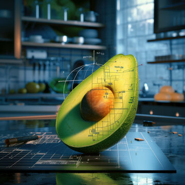 Experience the culinary delight of a high-resolution avocado image with exquisite detail. AI generative.