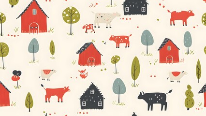 Farm pattern background