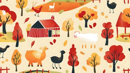 Farm pattern background