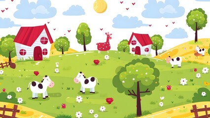 Farm pattern background