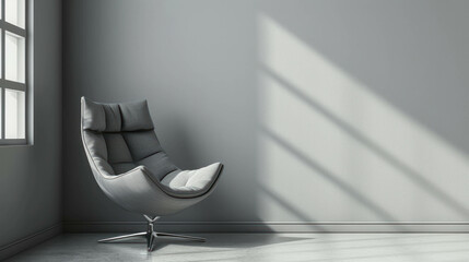 Beautiful grey chair in the studio minimalistic superb clean stockimage --ar 16:9 --v 6 Job ID: 4427c7fb-6eea-4fa8-98b4-3b40cf99b70f