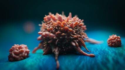Growing cancer cell concept image. 3d rendering