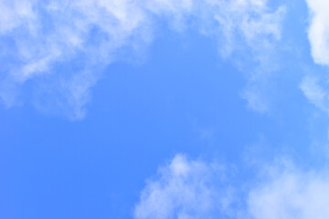 beautiful blue sky with white cloud, natural background in springtime - 782729349