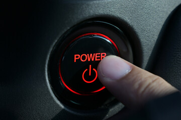 finger push start power engine system button of electric vehicle car