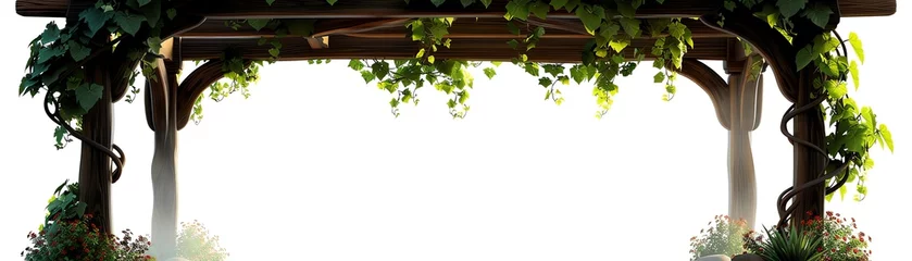 Fotobehang Romantic vinecovered pergola, picturesque, landscape photography, garden idyll © Phawika