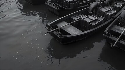 Serene floating market, cultural, travel photography, river life