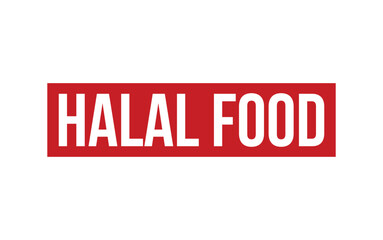 Halal Food Rubber Stamp Seal Vector