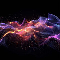 Quantum computing abstract, 3D vector visualization, dynamic shapes - obrazy, fototapety, plakaty