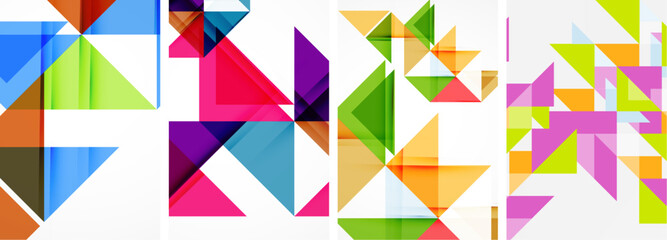 Triangle poster set for wallpaper, business card, cover, poster, banner, brochure, header, website