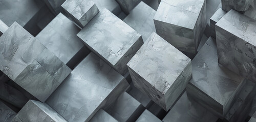 Geometric cubes in muted grays, an abstract exploration of depth and dimension.