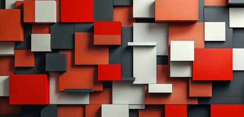  Bold rectangles collide, creating a dynamic and harmonious geometric arrangement. - obrazy, fototapety, plakaty